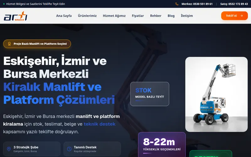 Artı Platform - Manlift Kiralama ve Teknik Servis