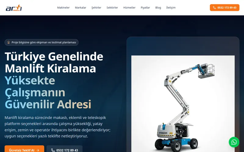 Manlift Kiralama ve Platform Seçimi - Artı Platform