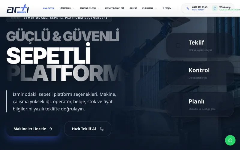 Sepetli Vinç & Platform Kiralama İzmir - 15-45 m