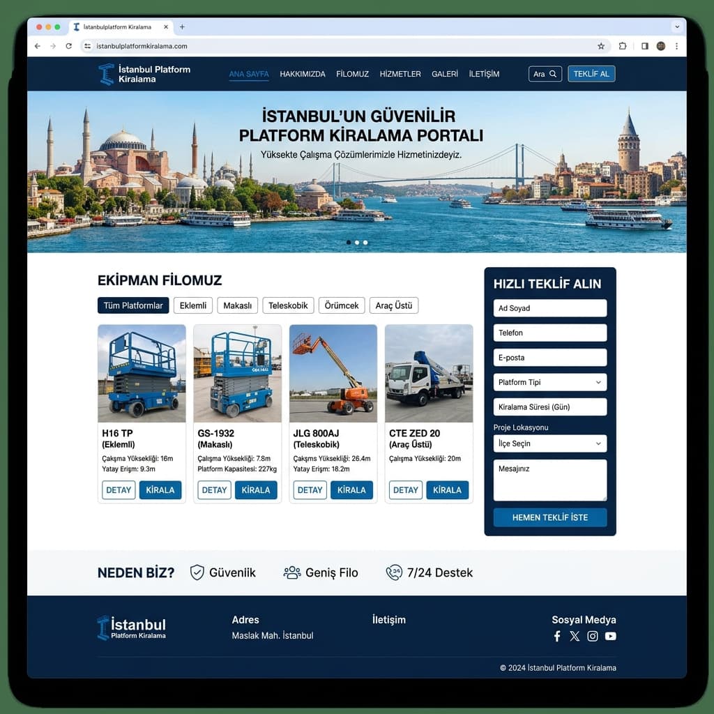 İstanbul Platform Kiralama - İstanbul Bölge Kiralama Ağı