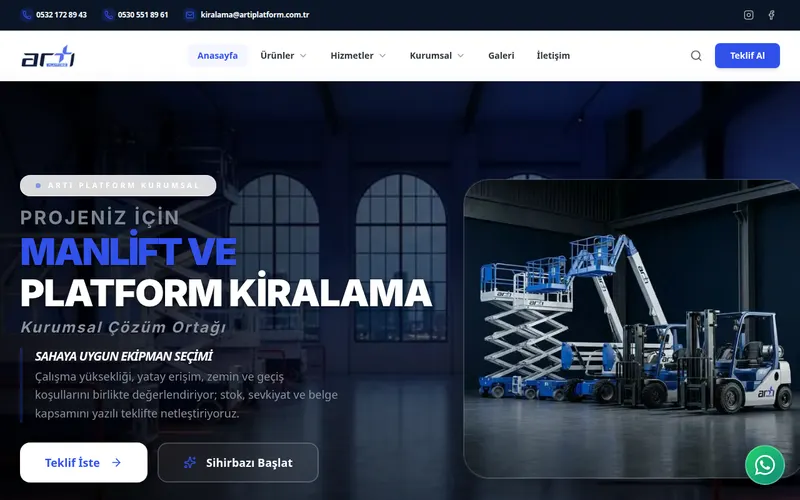 Artı Platform - Manlift ve Platform Kiralama