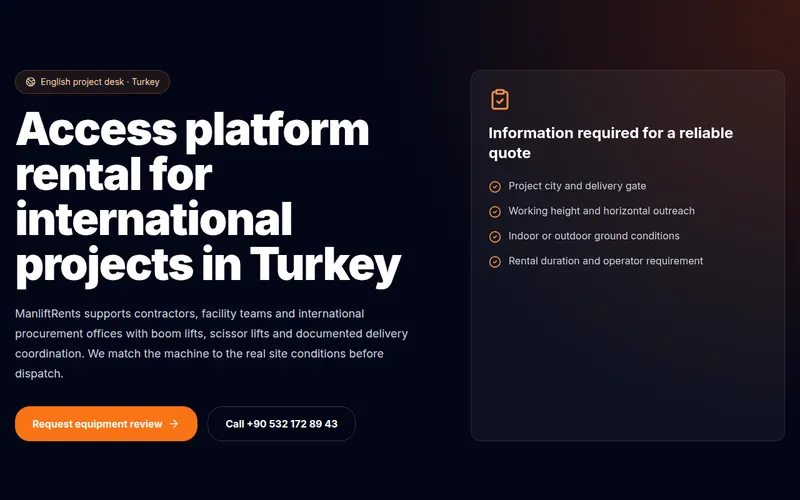 Boom Lift & Access Platform Rental in Turkey - ManliftRents